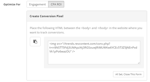 Pixel Conversion Tracking